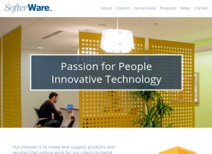 How softerware.com looks like on a tablet such as an iPad.