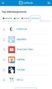 How softonic.com looks like on a mobile device such as an iPhone.