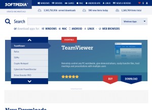 How softpedia.com looks like on a tablet such as an iPad.