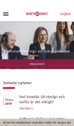 How softronic.se looks like on a mobile device such as an iPhone.