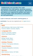 How softschools.com looks like on a mobile device such as an iPhone.