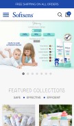 How softsensbaby.com looks like on a mobile device such as an iPhone.