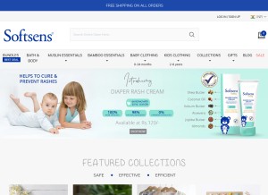 How softsensbaby.com looks like on a tablet such as an iPad.