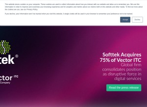 How softtek.com looks like on a tablet such as an iPad.
