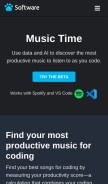 How software.com looks like on a mobile device such as an iPhone.