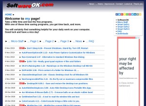 How softwareok.com looks like on a tablet such as an iPad.