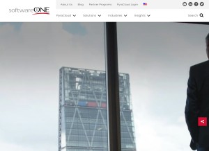 How softwareone.com looks like on a tablet such as an iPad.