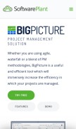 How softwareplant.com looks like on a mobile device such as an iPhone.
