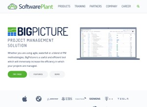 How softwareplant.com looks like on a tablet such as an iPad.