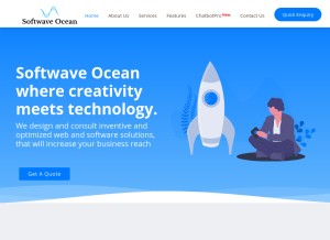 How softwaveocean.com looks like on a tablet such as an iPad.
