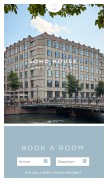 How sohohouseamsterdam.com looks like on a mobile device such as an iPhone.