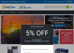 How solar-electric.com looks like on a tablet such as an iPad.