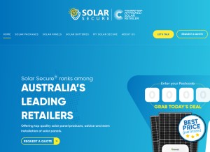 How solar-secure.com.au looks like on a tablet such as an iPad.