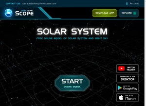 How solarsystemscope.com looks like on a tablet such as an iPad.