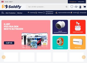How soldfy.no looks like on a tablet such as an iPad.