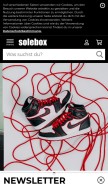 How solebox.com looks like on a mobile device such as an iPhone.
