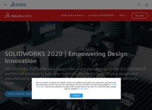 How solidworks.com looks like on a tablet such as an iPad.