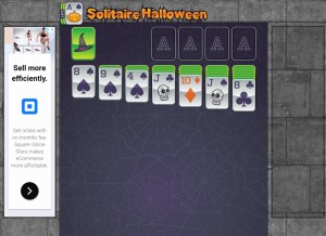How solitairehalloween.com looks like on a tablet such as an iPad.