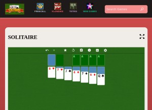 How solitairespider.co looks like on a tablet such as an iPad.