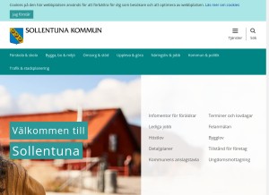 How sollentuna.se looks like on a tablet such as an iPad.