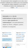 How solumaths.com looks like on a mobile device such as an iPhone.