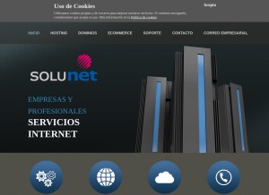 How solunet.es looks like on a tablet such as an iPad.