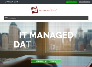 How solvereone.com looks like on a tablet such as an iPad.