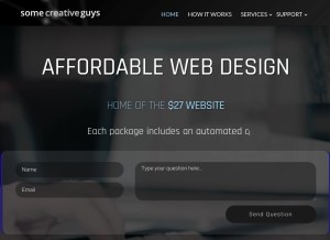 How somecreativeguys.com looks like on a tablet such as an iPad.