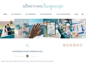 How somethingturquoise.com looks like on a tablet such as an iPad.