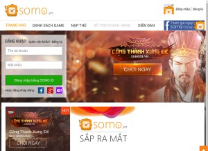 How somo.vn looks like on a tablet such as an iPad.