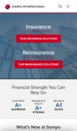 How sompo-intl.com looks like on a mobile device such as an iPhone.