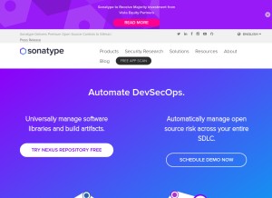 How sonatype.com looks like on a tablet such as an iPad.