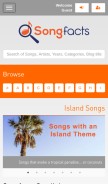 How songfacts.com looks like on a mobile device such as an iPhone.