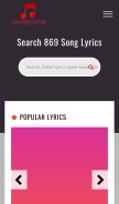 How songslyrica.com looks like on a mobile device such as an iPhone.