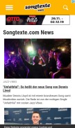 How songtexte.com looks like on a mobile device such as an iPhone.