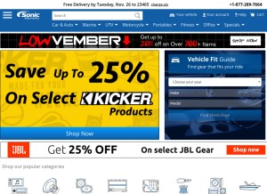 How sonicelectronix.com looks like on a tablet such as an iPad.