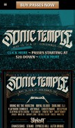 How sonictemplefestival.com looks like on a mobile device such as an iPhone.