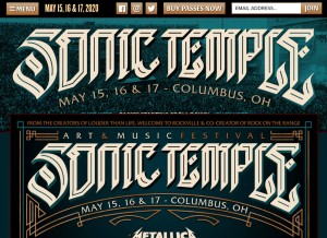 How sonictemplefestival.com looks like on a tablet such as an iPad.