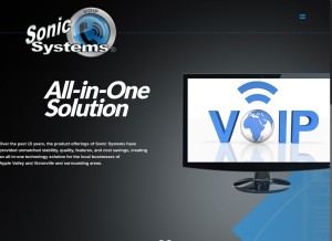 How sonicvoip.com looks like on a tablet such as an iPad.