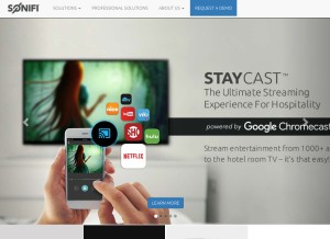 How sonifi.com looks like on a tablet such as an iPad.