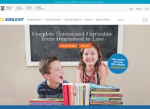 How sonlight.com looks like on a tablet such as an iPad.