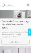 How sonnen.de looks like on a mobile device such as an iPhone.