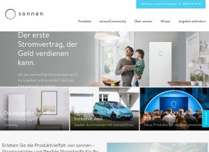 How sonnenbatterie.de looks like on a tablet such as an iPad.