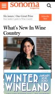 How sonomamag.com looks like on a mobile device such as an iPhone.