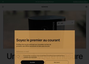 How sonos.com looks like on a tablet such as an iPad.