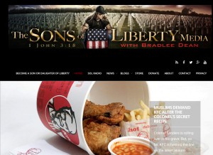 How sonsoflibertymedia.com looks like on a tablet such as an iPad.