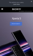 How sonymobile.com looks like on a mobile device such as an iPhone.