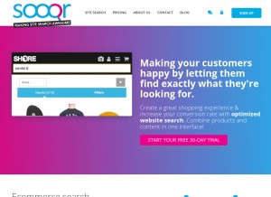 How sooqr.com looks like on a tablet such as an iPad.