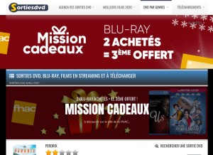 How sortiesdvd.com looks like on a tablet such as an iPad.