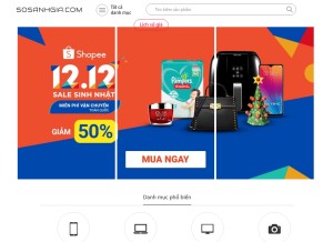 How sosanhgia.com looks like on a tablet such as an iPad.